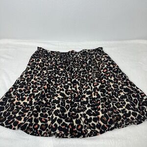 Who What Wear Leopard Print Mini Skirt Women's  Size Large Belt Tied Into Bow